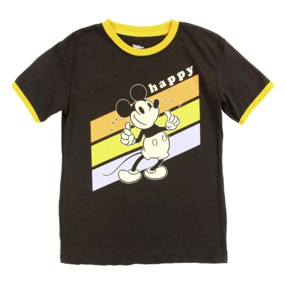 Disney Mickey Mouse Boys Short Sleeve T-Shirt | Happy Graphic Tee - Picture 2 of 3
